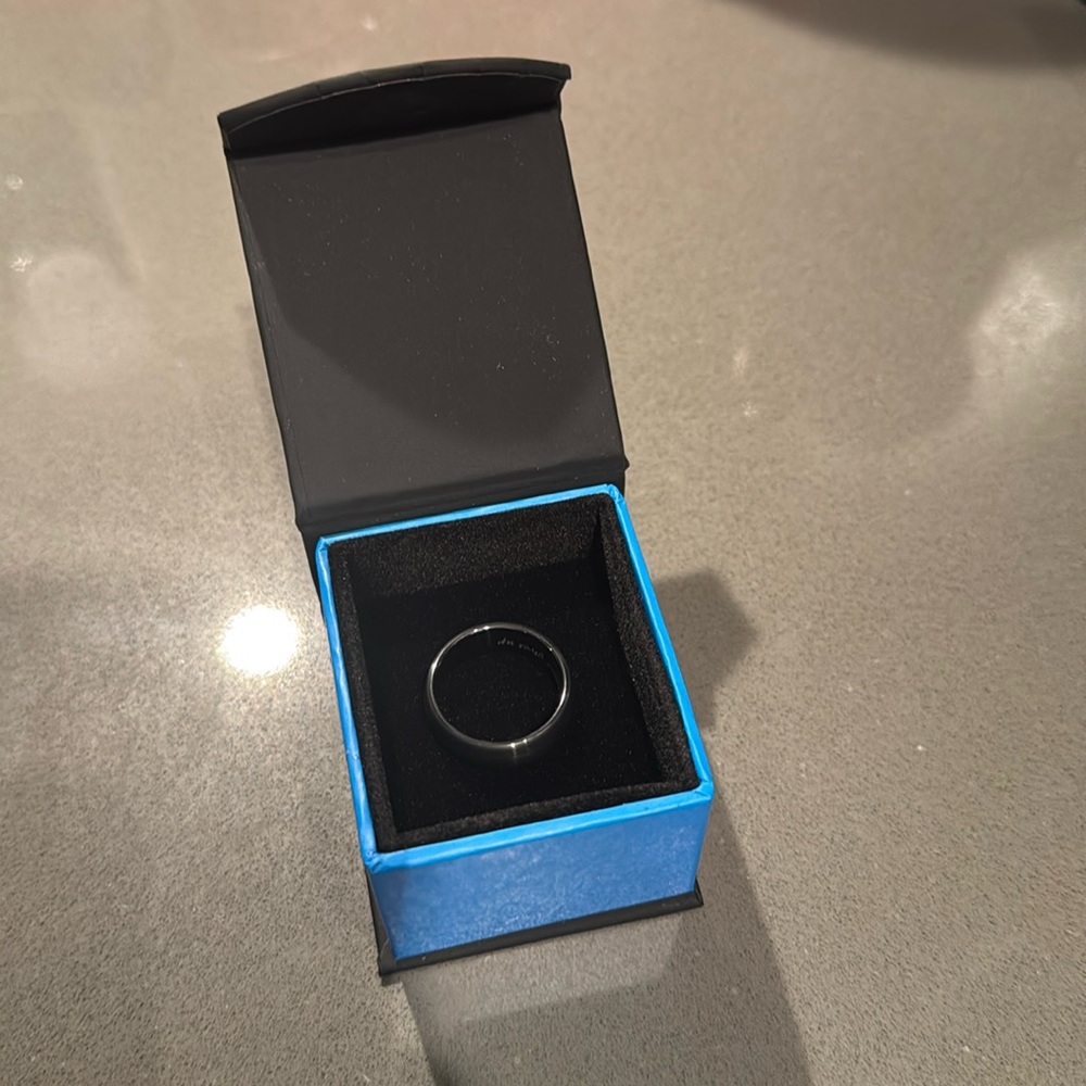 Hey! I’m selling this Black Tungsten Carbide wedding band size 8.75, width 2mm.